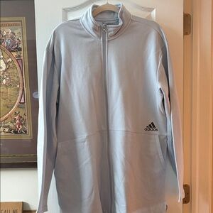 Adidas Women's Light Blue Zip-Up Jacket